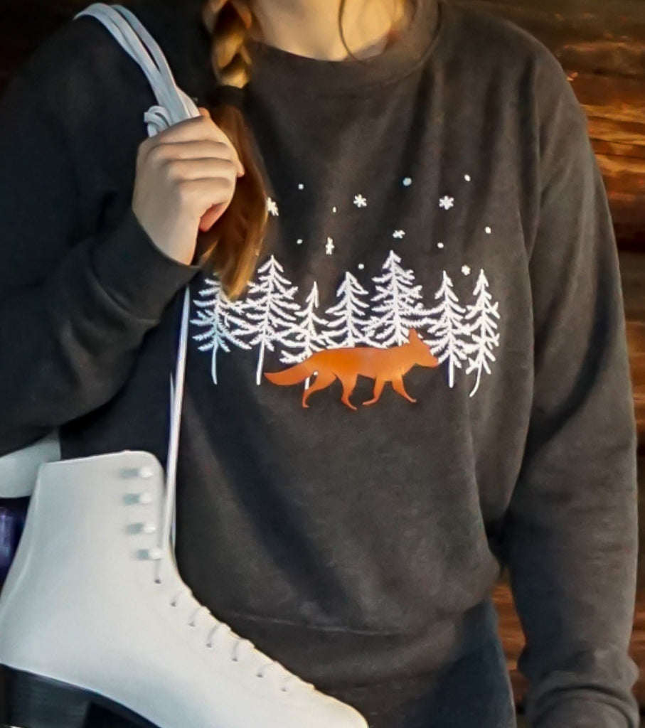 Barefoot Eco Outfitters | Sweatshirt - Winter Fox - Light Grey